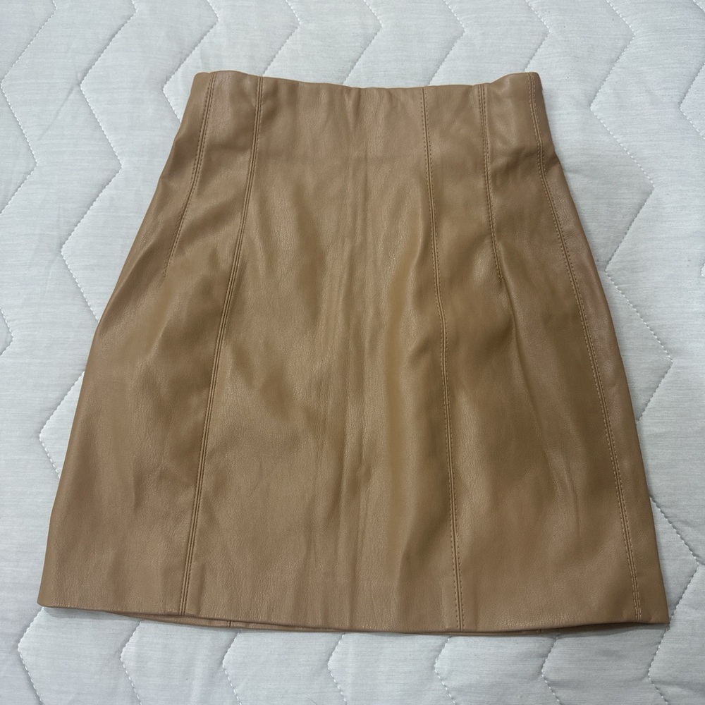 Zara Tan A-line Mini Skirt Casual